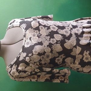 Black White Strawberry Floral Nicole LuLaRoe Fit And Flare Scoop Neck Dress